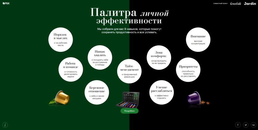 Jardin и Greenfield. Палитра личной эффективности.