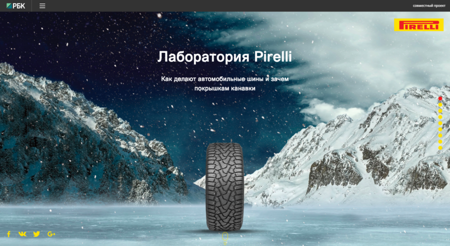 Pirelli. Лаборатория Pirelli.